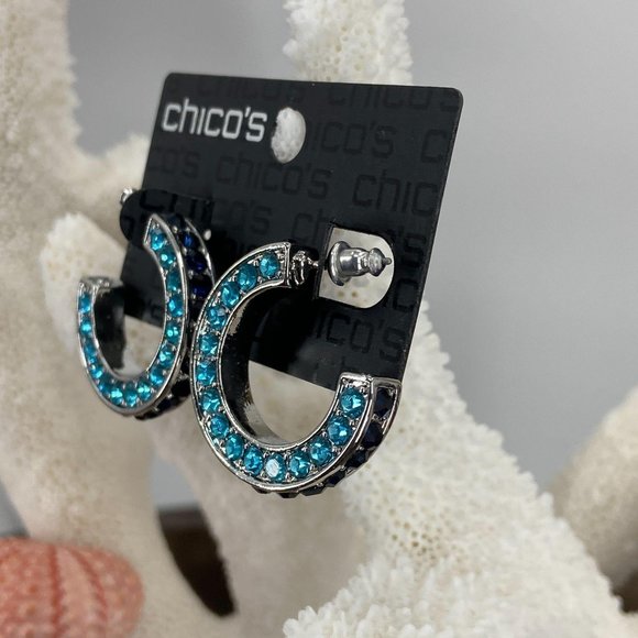 Chico’s Jewelry NWT  CIrcuitry Earrings Blue Rhine - Picture 2 of 6